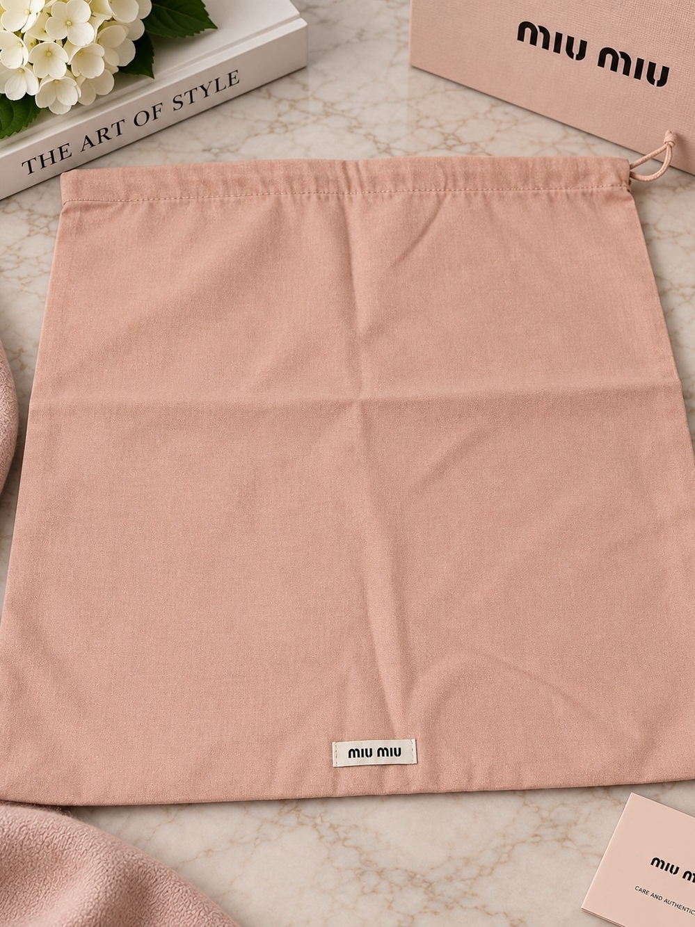 Miu Dust Bag Pink Drawstring Dustbag